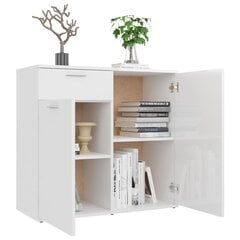 vidaXL Senkki korkeakiilto valkoinen 80x36x75 cm lastulevy hinta ja tiedot | Olohuoneen kaapit ja lipastot | hobbyhall.fi