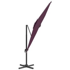 vidaXL Riippuva aurinkovarjo alumiinipylväällä viininpun. 400x300 cm hinta ja tiedot | Aurinkovarjot ja markiisit | hobbyhall.fi