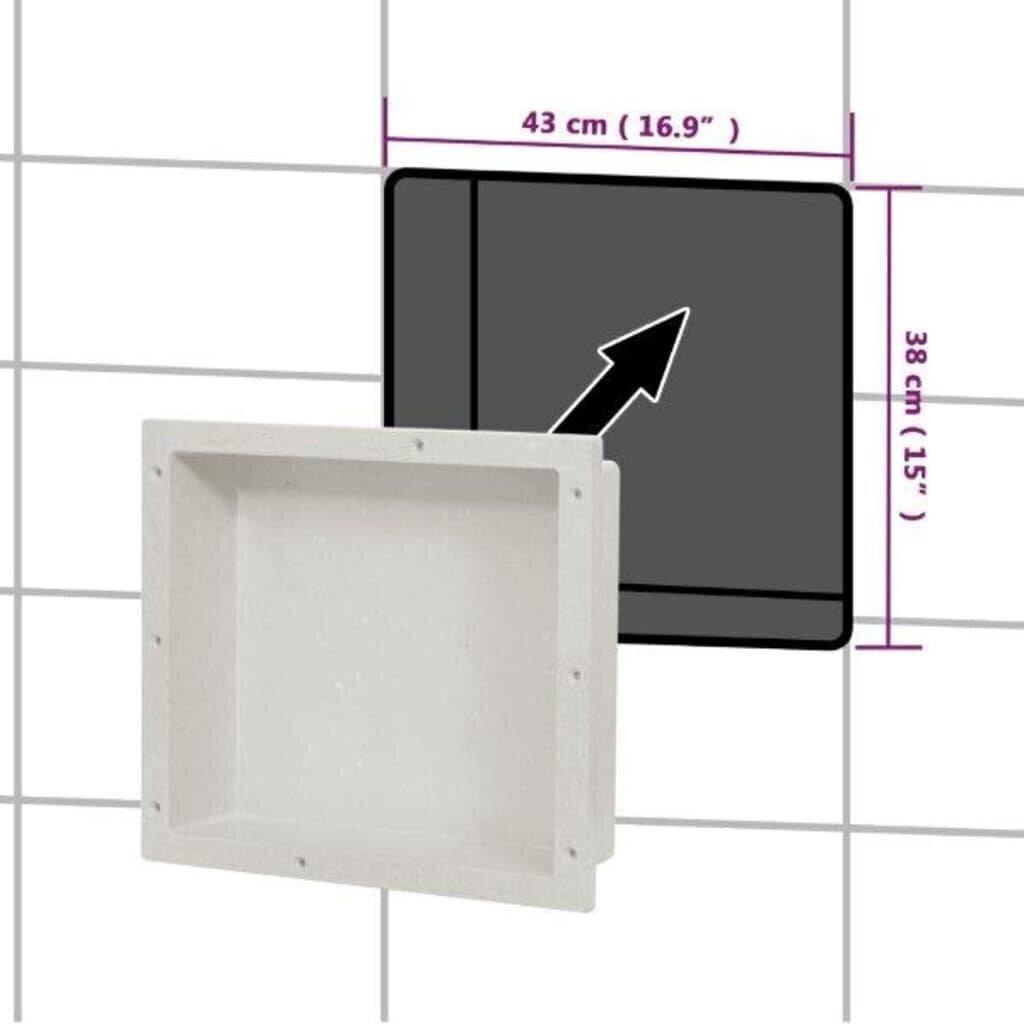 vidaXL Suihkusyvennys mattavalkoinen 41x36x10 cm hinta ja tiedot | Kylpyhuoneen sisustus | hobbyhall.fi