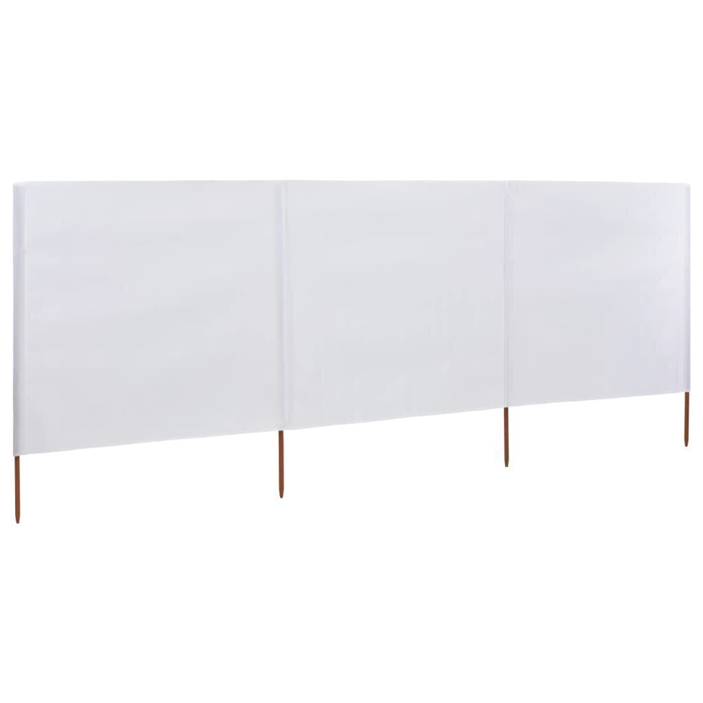 vidaXL Tuulensuojakangas 3 paneelilla 400 x 120 cm valkoinen hinta ja tiedot | Aurinkovarjot ja markiisit | hobbyhall.fi