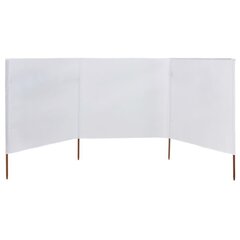 vidaXL Tuulensuojakangas 3 paneelilla 400 x 120 cm valkoinen hinta ja tiedot | Aurinkovarjot ja markiisit | hobbyhall.fi