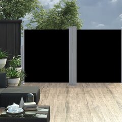 vidaXL Sisäänvedettävä sivumarkiisi 140x600 cm musta hinta ja tiedot | Aurinkovarjot ja markiisit | hobbyhall.fi