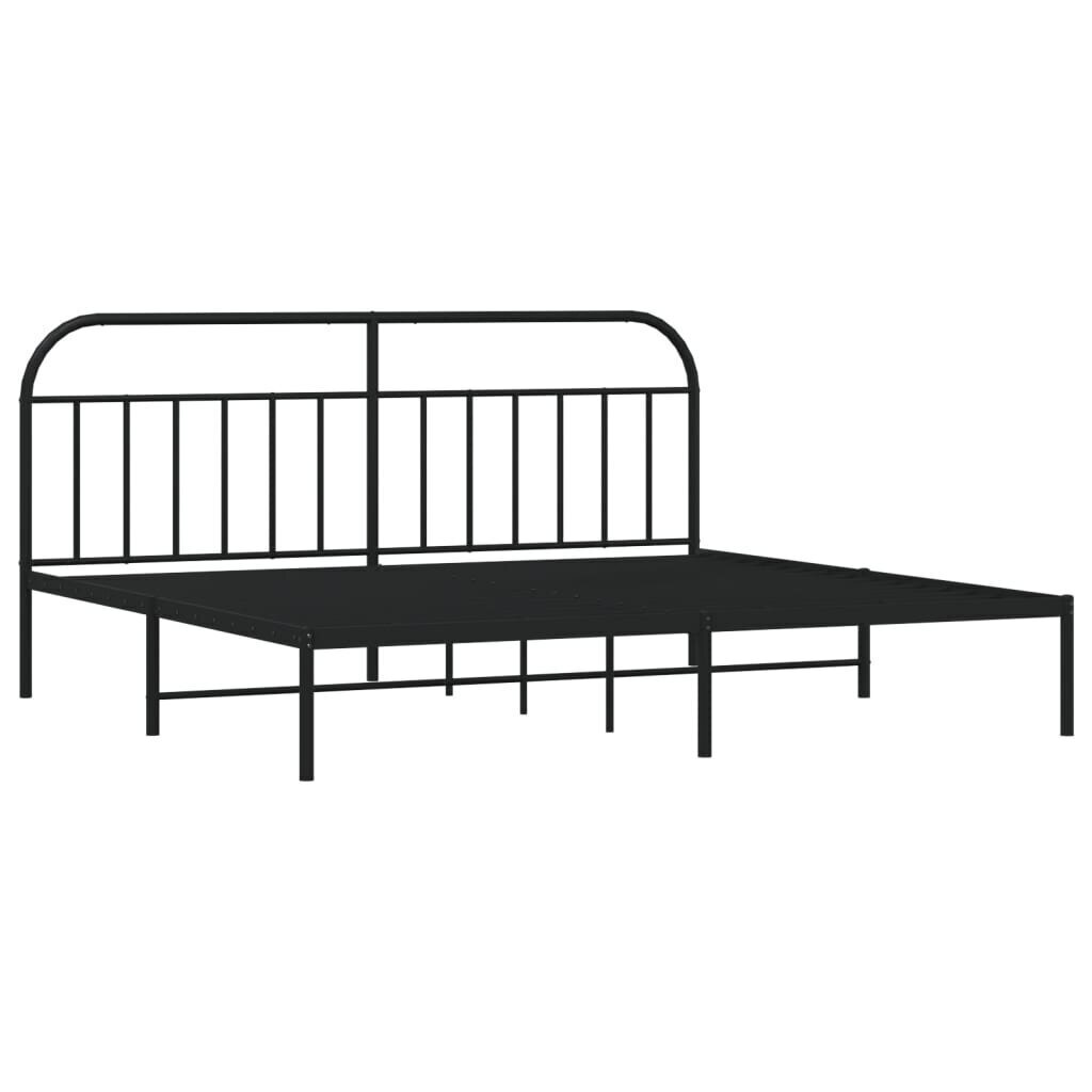 vidaXL Metallinen sängynrunko päädyllä musta 193x203 cm hinta ja tiedot | Sängyt | hobbyhall.fi