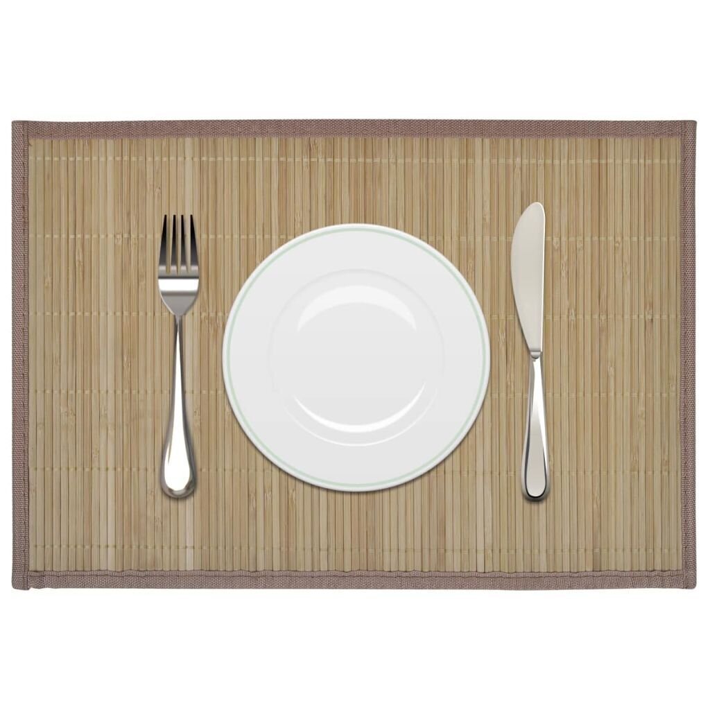 Bambu Tabletti 6 kpl 30 x 45 cm Ruskea hinta ja tiedot | Pöytäliinat, tabletit ja lautasliinat | hobbyhall.fi