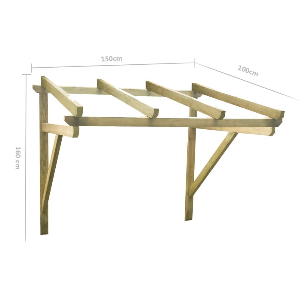 Oviholvi vidaXL, 150x100x160 cm, massiivi mäntyä hinta ja tiedot | Katokset | hobbyhall.fi