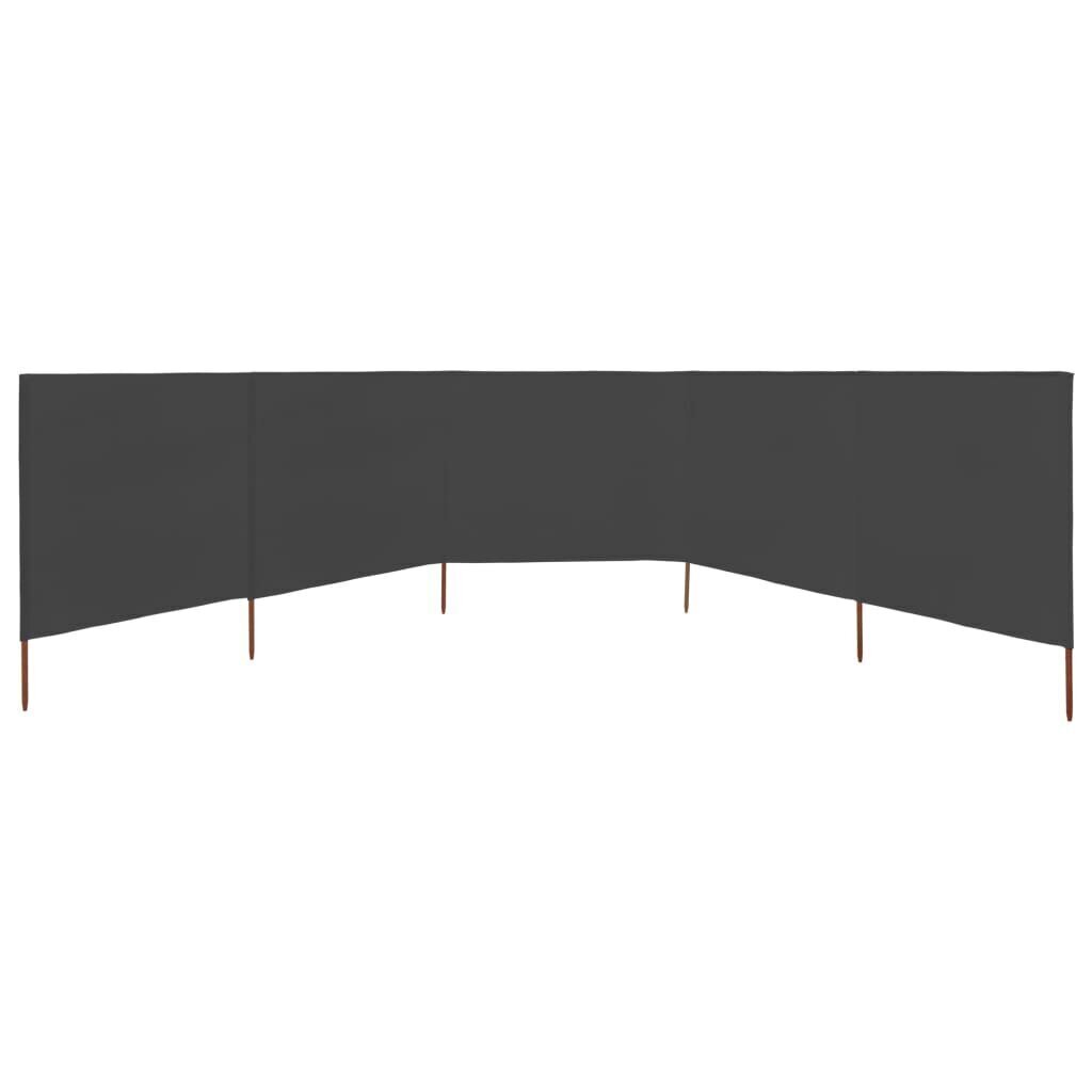 vidaXL Tuulensuojakangas 5 paneelilla 600x120 cm antrasiitti hinta ja tiedot | Aurinkovarjot ja markiisit | hobbyhall.fi