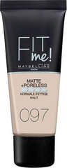 Maybelline Fit Me! Matte + Poreless meikkituote 30 ml, 97 Natural Porcelain hinta ja tiedot | Meikkivoiteet ja puuterit | hobbyhall.fi