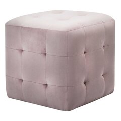 Yöpöytäkaapit, 2 kpl, pinkki, 30x30x30cm, sametti hinta ja tiedot | Yöpöydät | hobbyhall.fi