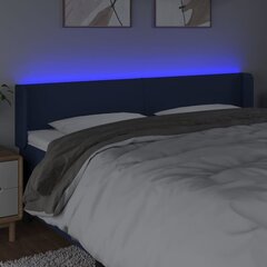 Sängynpäädy LED vidaXL:llä, Kangas, 183x16x78/88cm, sininen hinta ja tiedot | Sängyt | hobbyhall.fi