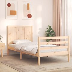 Sängynrunko sängynpäädyllä, 75x190 cm, ruskea hinta ja tiedot | Sängyt | hobbyhall.fi