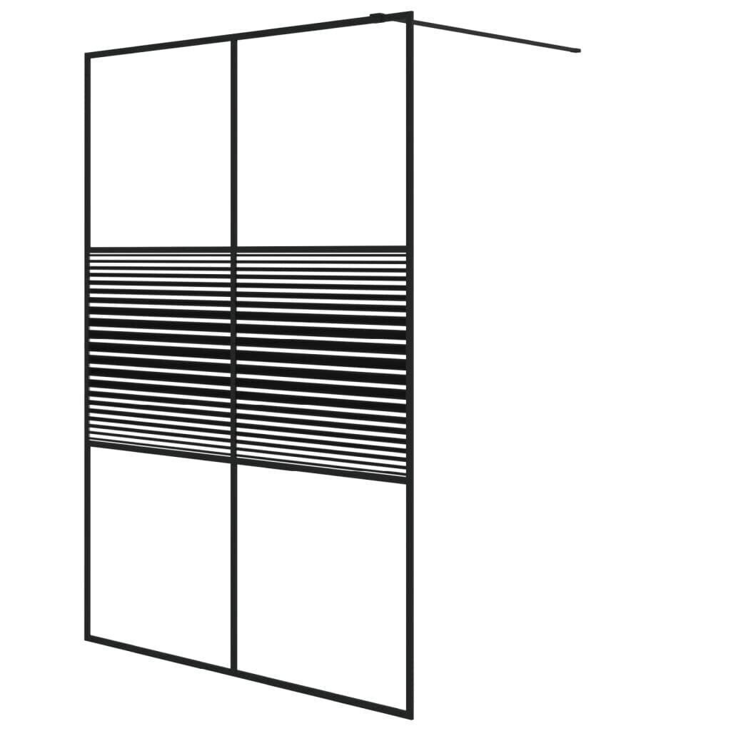 vidaXL Walk-in suihkuseinäke musta 140x195 cm kirkas ESG-lasi hinta ja tiedot | Suihkuseinät ja -ovet | hobbyhall.fi