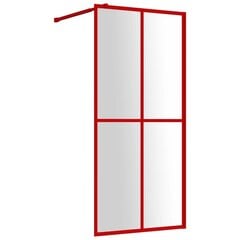 vidaXL Walk-in suihkun seinäke kirkas ESG-lasi punainen 90x195 cm hinta ja tiedot | Suihkuseinät ja -ovet | hobbyhall.fi