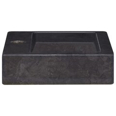 vidaXL Seinäkiinnitettävä Pesuallas musta 38x24x6,5 cm marmori hinta ja tiedot | Pesualtaat | hobbyhall.fi