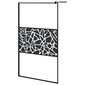 vidaXL Walk-in suihkuseinäke 115x195cm ESG-lasi kivikuvioinnilla musta hinta ja tiedot | Suihkuseinät ja -ovet | hobbyhall.fi