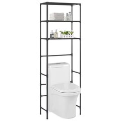 vidaXL 3-kerroksinen säilytyshylly WC-pytyn ylle musta 53x28x169 cm hinta ja tiedot | Kylpyhuoneen sisustus | hobbyhall.fi