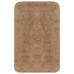 vidaXL Kylpyhuoneen mattosarja 3 osaa kangas beige hinta ja tiedot | Kylpyhuoneen sisustus | hobbyhall.fi