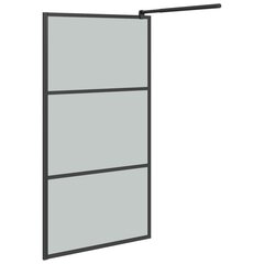 vidaXL Walk-in suihkuseinäke 100x195 cm tumma ESG-lasi musta hinta ja tiedot | Suihkuseinät ja -ovet | hobbyhall.fi