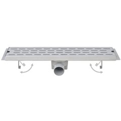 vidaXL Lineaarinen suihkukaivo 2 kpl linja 530x140mm ruostumaton teräs hinta ja tiedot | Lattiakaivot | hobbyhall.fi