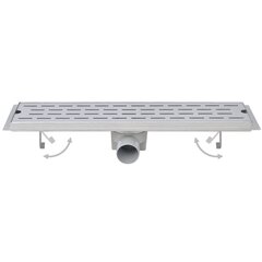 vidaXL Lineaarinen suihkukaivo 2 kpl aalto 630x140mm ruostumaton teräs hinta ja tiedot | Lattiakaivot | hobbyhall.fi