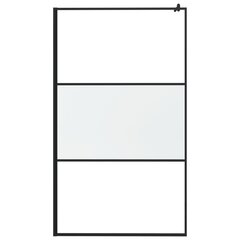 vidaXL Walk-in suihkuseinäke 115x195 cm huurrettu ESG-lasi musta hinta ja tiedot | Suihkuseinät ja -ovet | hobbyhall.fi