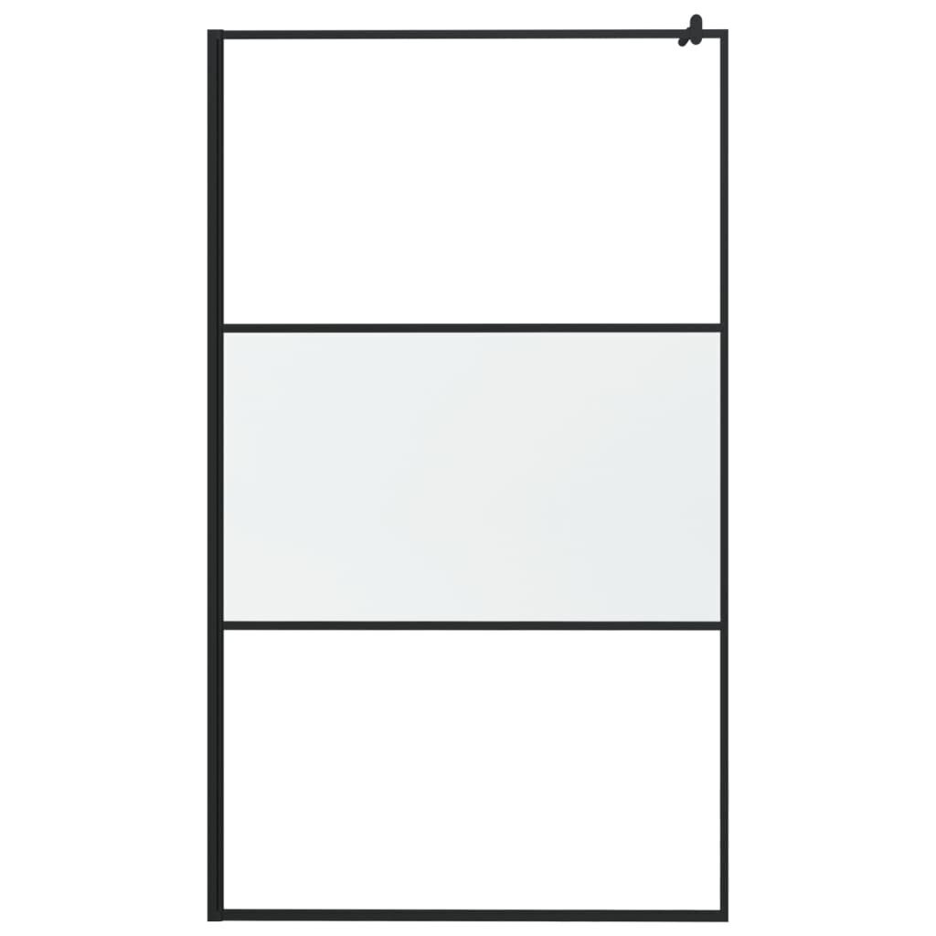 vidaXL Walk-in suihkuseinäke 115x195 cm huurrettu ESG-lasi musta hinta ja tiedot | Suihkuseinät ja -ovet | hobbyhall.fi