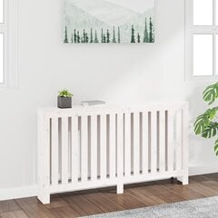 vidaXL Lämpöpatterin suoja valkoinen 153x19x84 cm täysi mänty hinta ja tiedot | Takka- ja uunitarvikkeet | hobbyhall.fi