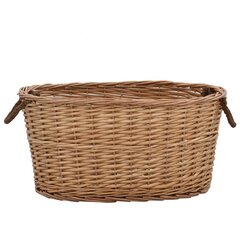 vidaXL Polttopuukori kantokahvoilla 58x42x29 cm luonnollinen paju hinta ja tiedot | Takka- ja uunitarvikkeet | hobbyhall.fi