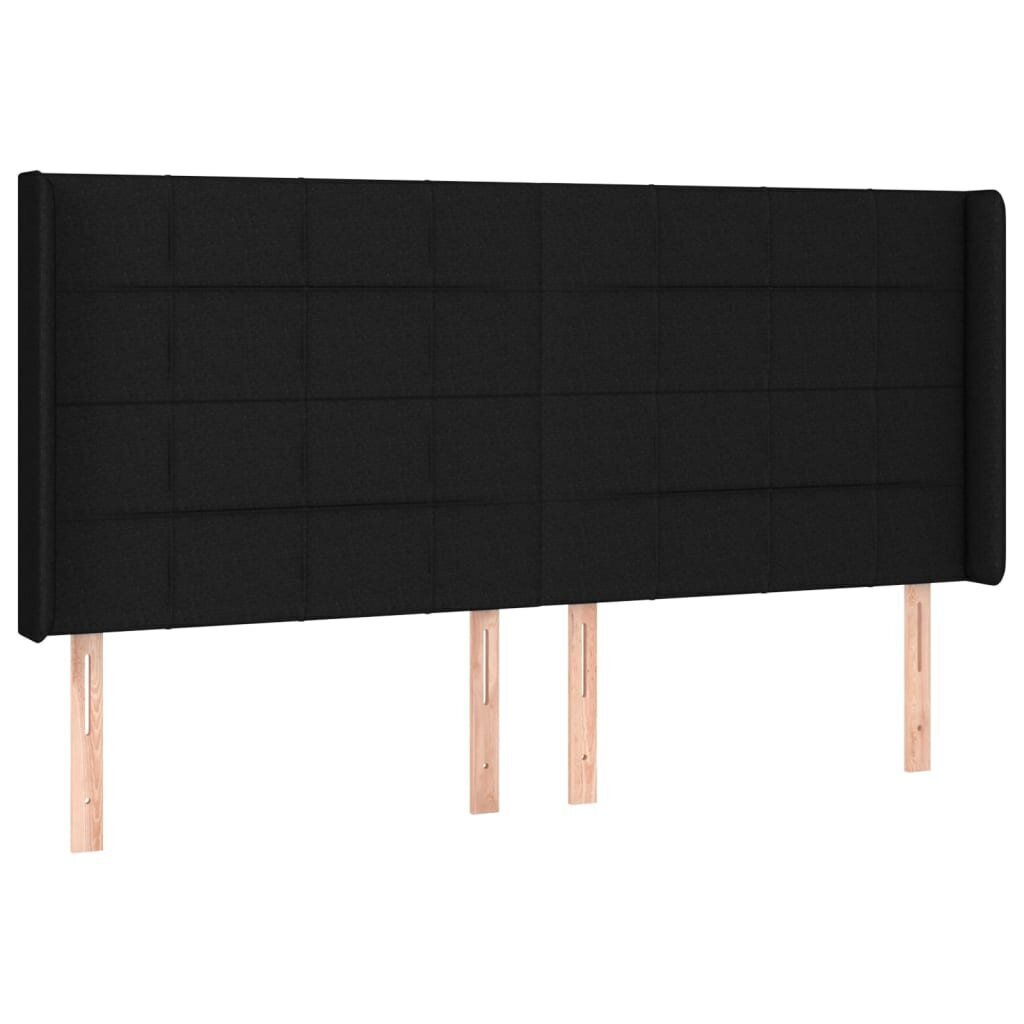 Sängynpäädy LEDillä, musta, 183x16x118/128cm hinta ja tiedot | Sängyt | hobbyhall.fi