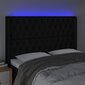 Sängynpäädy LED vidaXL:llä, Kangas, 163x16x118/128cm, musta hinta ja tiedot | Sängyt | hobbyhall.fi