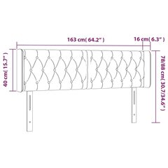 Sängynpäädy LEDillä, vaaleanharmaa, 163x16x78/88cm hinta ja tiedot | Sängyt | hobbyhall.fi