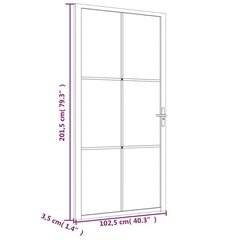 vidaXL Sisäovi 102,5x201,5 cm musta ESG-lasi ja alumiini hinta ja tiedot | Sisäovet | hobbyhall.fi