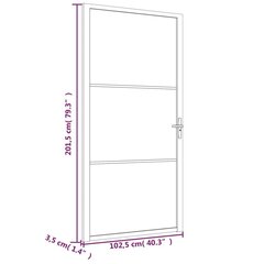 vidaXL Sisäovi 102,5x201,5 cm valkoinen ESG-lasi ja alumiini hinta ja tiedot | Sisäovet | hobbyhall.fi