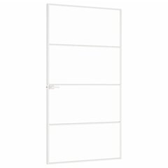 vidaXL Sisäovi valkoinen 102x201,5 cm karkaistu lasi ja alumiini ohut hinta ja tiedot | Sisäovet | hobbyhall.fi