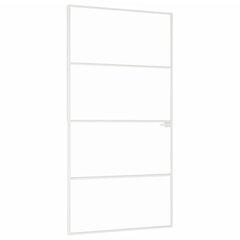 vidaXL Sisäovi valkoinen 102x201,5 cm karkaistu lasi ja alumiini ohut hinta ja tiedot | Sisäovet | hobbyhall.fi