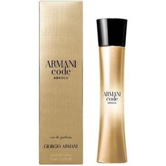 Giorgio Armani Code Absolu EDP naiselle 75 ml hinta ja tiedot | Naisten hajuvedet | hobbyhall.fi