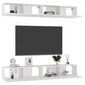 vidaXL TV-tasot 4 kpl valkoinen 100x30x30 cm lastulevy hinta ja tiedot | TV-tasot | hobbyhall.fi