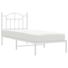 vidaXL Metallinen sängynrunko päädyllä valkoinen 90x190 cm hinta ja tiedot | Sängyt | hobbyhall.fi