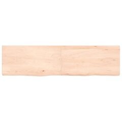 vidaXL Seinähylly 120x30x(2-4) cm käsittelemätön täysi tammi hinta ja tiedot | Hyllyt | hobbyhall.fi