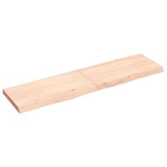 vidaXL Seinähylly 120x30x(2-4) cm käsittelemätön täysi tammi hinta ja tiedot | Hyllyt | hobbyhall.fi