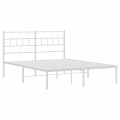 vidaXL Metallinen sängynrunko päädyllä valkoinen 150x200 cm hinta ja tiedot | Sängyt | hobbyhall.fi