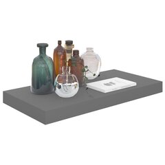 vidaXL Kelluvat seinähyllyt 2 kpl korkeakiilto harmaa 50x23x3,8 cm MDF hinta ja tiedot | Hyllyt | hobbyhall.fi