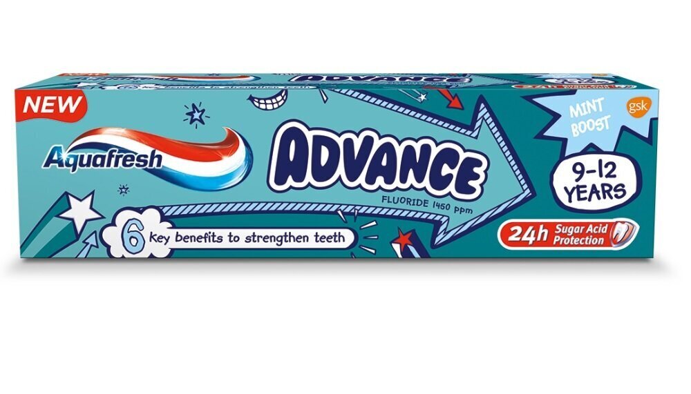 Aquafresh Advance hammastahna lapsille 75 ml hinta ja tiedot | Suuhygienia | hobbyhall.fi