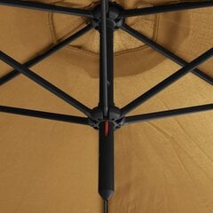 vidaXL Tupla-aurinkovarjo terästanko harmaanruskea 600 cm hinta ja tiedot | Aurinkovarjot ja markiisit | hobbyhall.fi