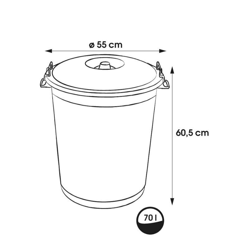 Jäteastia Mega 70L Hugo Ø55x60,5cm tummanvihreä hinta ja tiedot | Roska-astiat | hobbyhall.fi