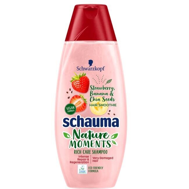Schauma Nature Moments Hair Smoothie Strawberry, Banana & Chia Seeds shampoo 400 ml hinta ja tiedot | Shampoot | hobbyhall.fi