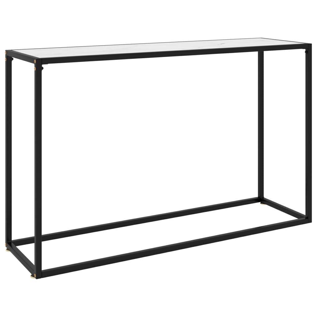 vidaXL Konsolipöytä valkoinen 120x35x75 cm karkaistu lasi hinta ja tiedot | Sohvapöydät | hobbyhall.fi