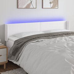 Sängynpäädy LEDillä, valkoinen, 163x16x78/88cm, keinonahkaa hinta ja tiedot | Sängyt | hobbyhall.fi