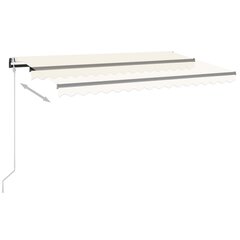 vidaXL Sisäänkelattava markiisi LED/tuulisensori 450x350 cm kerma hinta ja tiedot | Aurinkovarjot ja markiisit | hobbyhall.fi