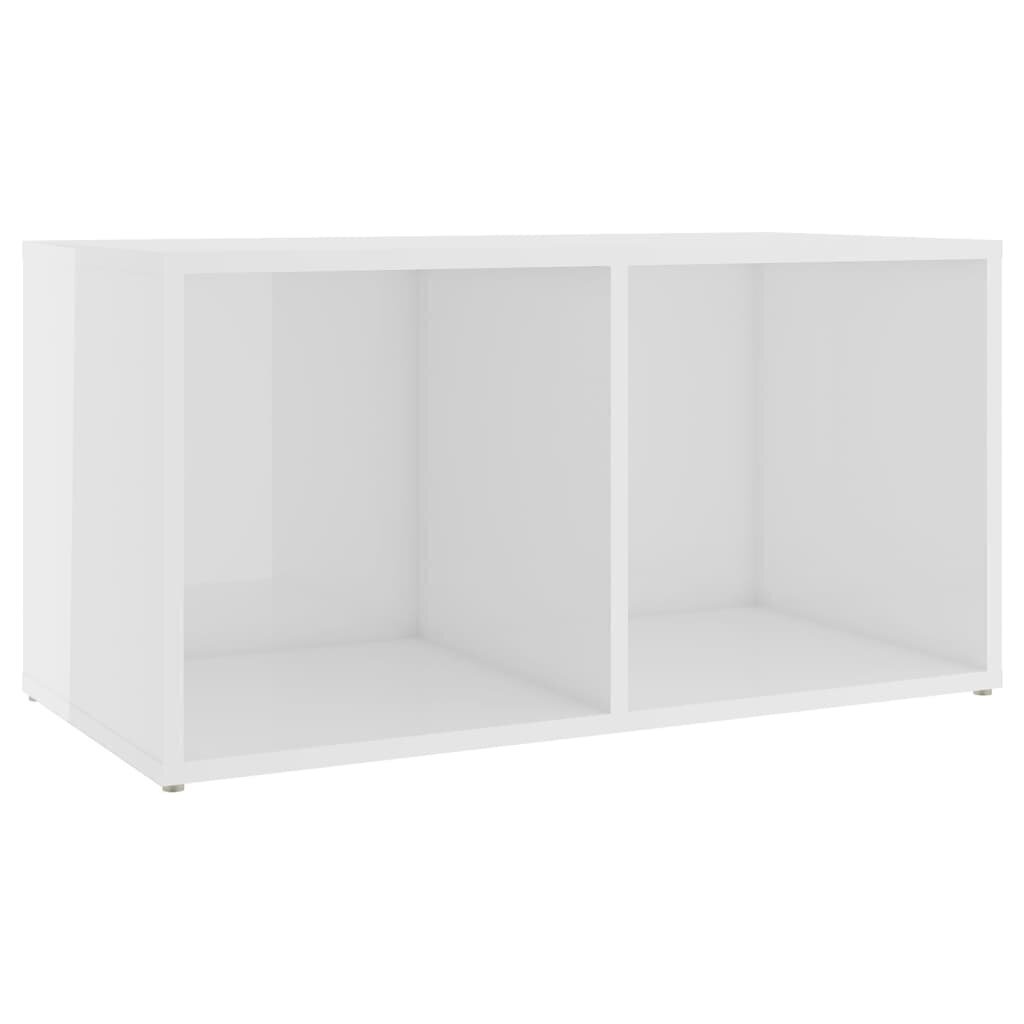 vidaXL TV-tasot 2 kpl korkeakiilto valkoinen 72x35x36,5 cm lastulevy hinta ja tiedot | TV-tasot | hobbyhall.fi