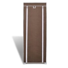 Kangaskaappi kengille 57 x 29 x 162 cm, suljettava, ruskea hinta ja tiedot | Kenkäkaapit ja -hyllyt | hobbyhall.fi